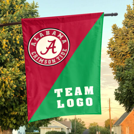 Alabama vs Custom Team House Divided Flag, NCAA Two Team Flag