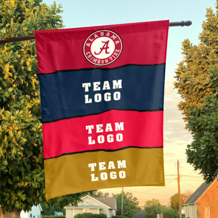Alabama vs Custom Team House Divided Flag, Personalized College Flag Alabama vs Custom Team House Divided Flag, Personalized College Flag