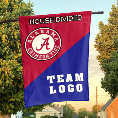 Alabama vs Custom Team House Divided Flag, Personalized Game Day Flag