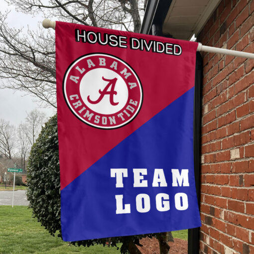 Alabama vs Custom Team House Divided Flag, Personalized Game Day Flag Alabama vs Custom Team House Divided Flag, Personalized Game Day Flag