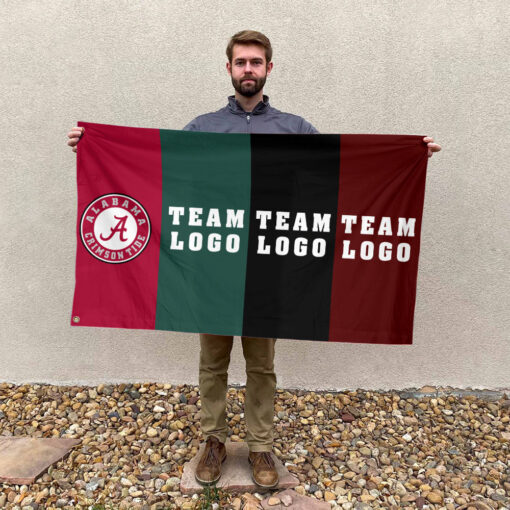 Alabama vs Custom Team House Divided Flag, Personalized House Flag Alabama vs Custom Team House Divided Flag, Personalized House Flag