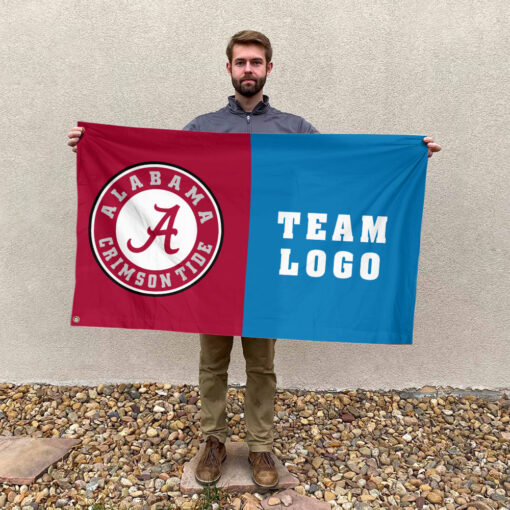 Alabama vs Custom Team House Divided Flag, Personalized NCAA Flag Alabama vs Custom Team House Divided Flag, Personalized NCAA Flag