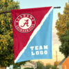 Alabama vs Custom Team House Divided Flag, Personalized Rival Flag