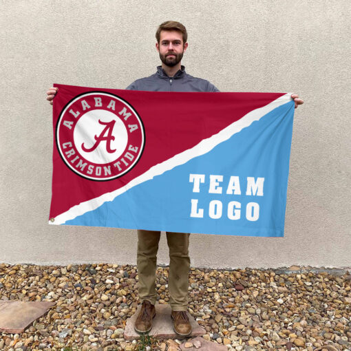 Alabama vs Custom Team House Divided Flag, Personalized Rival Flag Alabama vs Custom Team House Divided Flag, Personalized Rival Flag