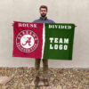Alabama vs Custom Team House Divided Flag, Personalized Spirit Flag 2 Alabama vs Custom Team House Divided Flag, Personalized Spirit Flag