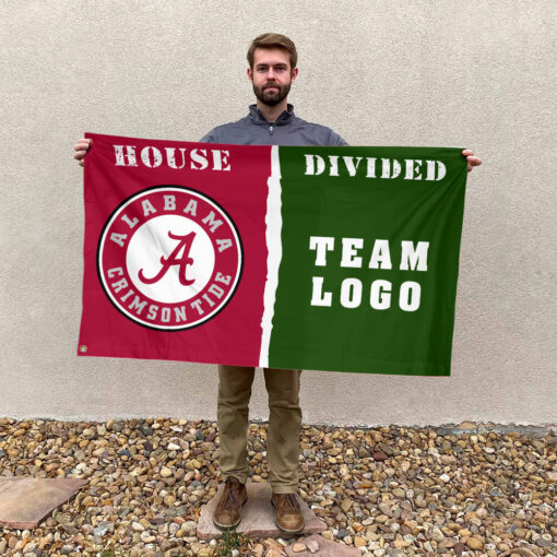 Alabama vs Custom Team House Divided Flag, Personalized Spirit Flag Alabama vs Custom Team House Divided Flag, Personalized Spirit Flag