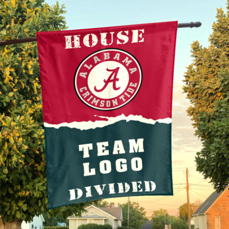 Alabama vs Custom Team House Divided Flag, Personalized Split Flag Alabama vs Custom Team House Divided Flag, Personalized Split Flag