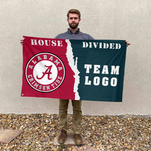 Alabama vs Custom Team House Divided Flag, Personalized Split Flag Alabama vs Custom Team House Divided Flag, Personalized Split Flag