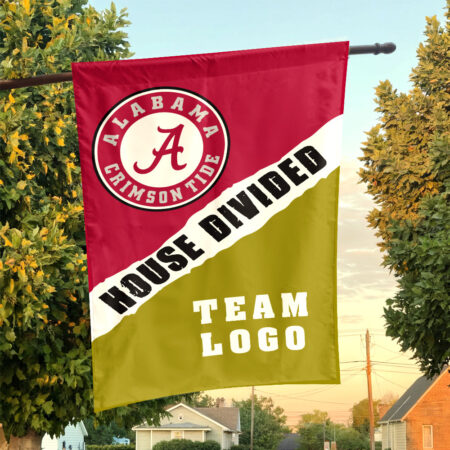 Alabama vs Custom Team House Divided Flag, Personalized Team Flag Alabama vs Custom Team House Divided Flag, Personalized Team Flag