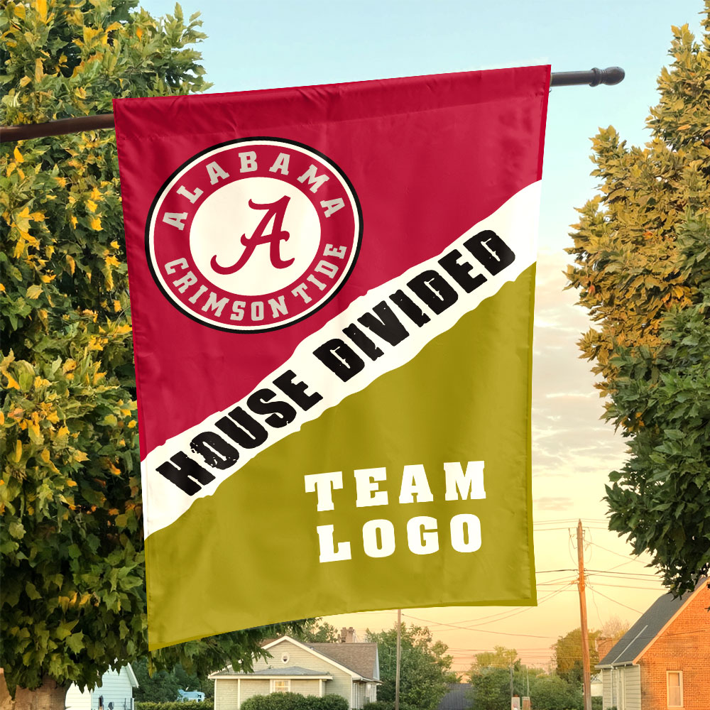 Alabama vs Custom Team House Divided Flag, Personalized Team Flag Alabama vs Custom Team House Divided Flag, Personalized Team Flag