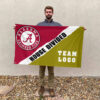 Alabama vs Custom Team House Divided Flag, Personalized Team Flag 2 Alabama vs Custom Team House Divided Flag, Personalized Team Flag