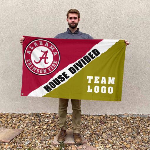 Alabama vs Custom Team House Divided Flag, Personalized Team Flag Alabama vs Custom Team House Divided Flag, Personalized Team Flag