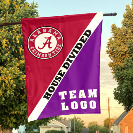 Alabama vs Custom Team House Divided Flag, Personalized Two Team Flag