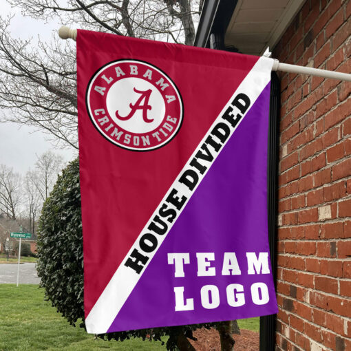 Alabama vs Custom Team House Divided Flag, Personalized Two Team Flag Alabama vs Custom Team House Divided Flag, Personalized Two Team Flag