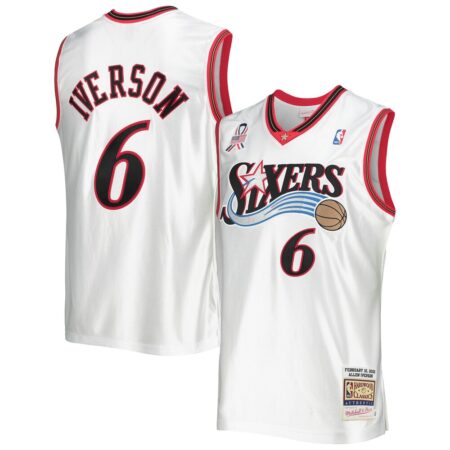 Allen Iverson Eastern Conference Mitchell & Ness Hardwood Classics 2002 NBA All-Star Game Authentic Jersey – Wh, Limited Replica Fan Edition