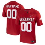 Arkansas Razorbacks  Custom Football Game Jersey - Cardinal, Limited Replica Fan Edition