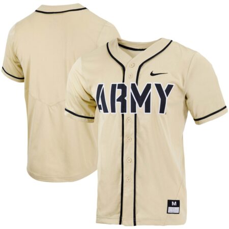 Army Black Knights Nike Replica Full-Button Baseball Jersey – Gold, Limited Replica Fan Edition