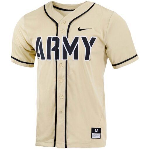 Army Black Knights Nike Replica Full-Button Baseball Jersey – Gold, Limited Replica Fan Edition