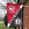 Atlanta vs Brooklyn House Divided Flag, NBA House Divided Flag 1 Atlanta vs Brooklyn House Divided Flag, NBA House Divided Flag