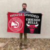 Atlanta vs Chicago House Divided Flag, NBA House Divided Flag 2 Atlanta vs Chicago House Divided Flag, NBA House Divided Flag