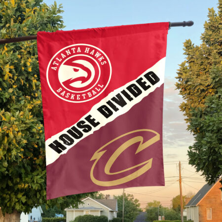 Atlanta vs Cleveland House Divided Flag, NBA House Divided Flag Atlanta vs Cleveland House Divided Flag, NBA House Divided Flag