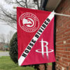 Atlanta vs Houston House Divided Flag, NBA House Divided Flag 1 Atlanta vs Houston House Divided Flag, NBA House Divided Flag