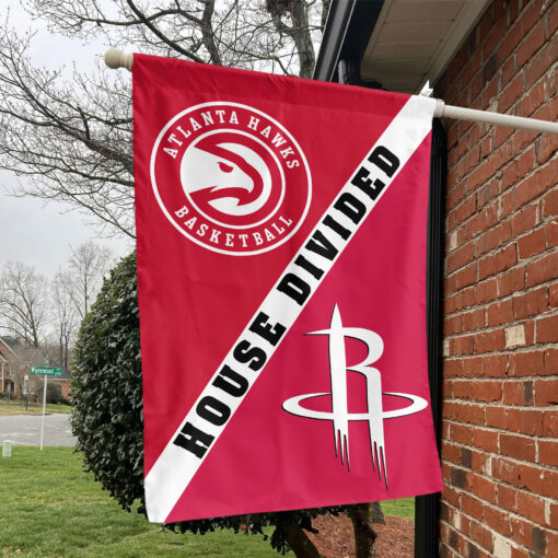 Atlanta vs Houston House Divided Flag, NBA House Divided Flag Atlanta vs Houston House Divided Flag, NBA House Divided Flag