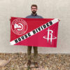 Atlanta vs Houston House Divided Flag, NBA House Divided Flag 2 Atlanta vs Houston House Divided Flag, NBA House Divided Flag