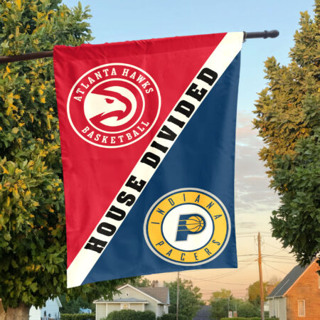 Atlanta vs Indiana House Divided Flag, NBA House Divided Flag Atlanta vs Indiana House Divided Flag, NBA House Divided Flag