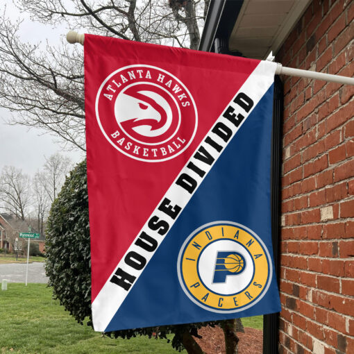 Atlanta vs Indiana House Divided Flag, NBA House Divided Flag Atlanta vs Indiana House Divided Flag, NBA House Divided Flag