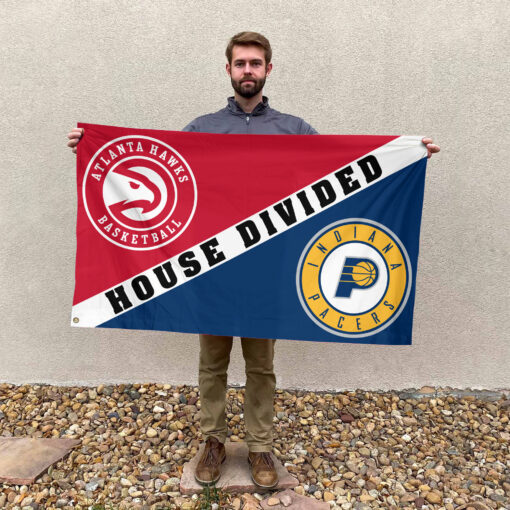 Atlanta vs Indiana House Divided Flag, NBA House Divided Flag Atlanta vs Indiana House Divided Flag, NBA House Divided Flag