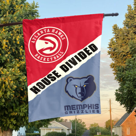 Atlanta vs Memphis House Divided Flag, NBA House Divided Flag Atlanta vs Memphis House Divided Flag, NBA House Divided Flag