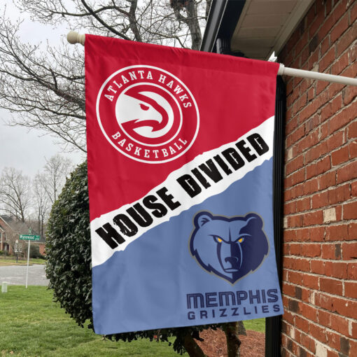 Atlanta vs Memphis House Divided Flag, NBA House Divided Flag Atlanta vs Memphis House Divided Flag, NBA House Divided Flag