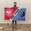 Atlanta vs Memphis House Divided Flag, NBA House Divided Flag 2 Atlanta vs Memphis House Divided Flag, NBA House Divided Flag
