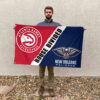 Atlanta vs New Orleans House Divided Flag, NBA House Divided Flag 2 Atlanta vs New Orleans House Divided Flag, NBA House Divided Flag
