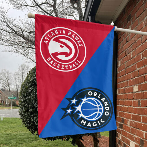 Atlanta vs Orlando House Divided Flag, NBA House Divided Flag Atlanta vs Orlando House Divided Flag, NBA House Divided Flag