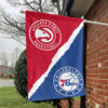 Atlanta vs Philadelphia House Divided Flag, NBA House Divided Flag 1 Atlanta vs Philadelphia House Divided Flag, NBA House Divided Flag