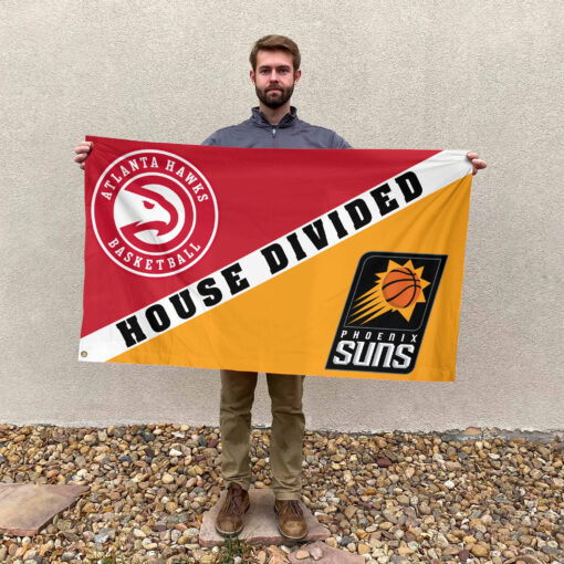 Atlanta vs Phoenix House Divided Flag, NBA House Divided Flag Atlanta vs Phoenix House Divided Flag, NBA House Divided Flag