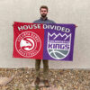 Atlanta vs Sacramento House Divided Flag, NBA House Divided Flag 2 Atlanta vs Sacramento House Divided Flag, NBA House Divided Flag