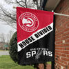 Atlanta vs San Antonio House Divided Flag, NBA House Divided Flag 1 Atlanta vs San Antonio House Divided Flag, NBA House Divided Flag