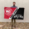 Atlanta vs San Antonio House Divided Flag, NBA House Divided Flag 2 Atlanta vs San Antonio House Divided Flag, NBA House Divided Flag