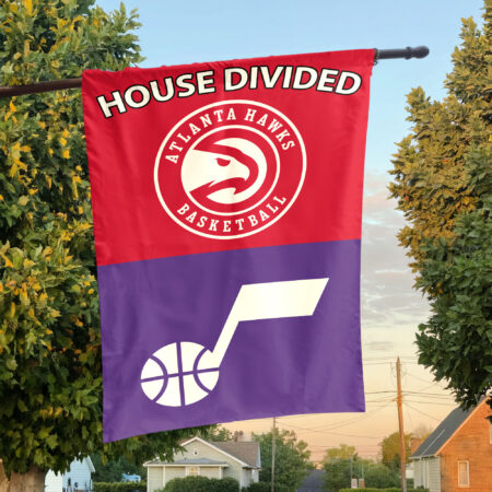 Atlanta vs Utah House Divided Flag, NBA House Divided Flag Atlanta vs Utah House Divided Flag, NBA House Divided Flag