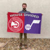 Atlanta vs Utah House Divided Flag, NBA House Divided Flag