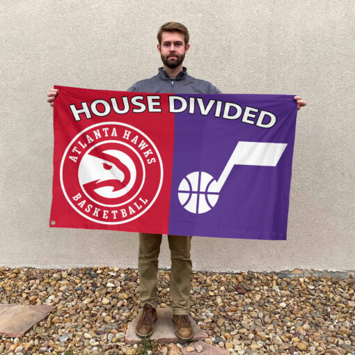 Atlanta vs Utah House Divided Flag, NBA House Divided Flag