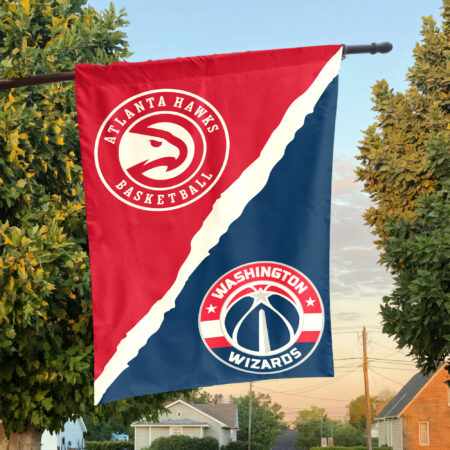 Atlanta vs Washington House Divided Flag, NBA House Divided Flag Atlanta vs Washington House Divided Flag, NBA House Divided Flag