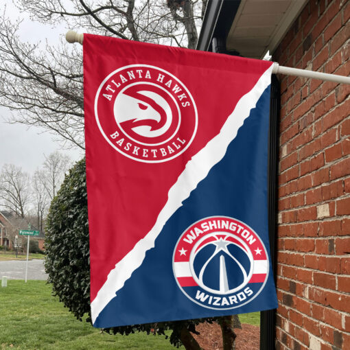 Atlanta vs Washington House Divided Flag, NBA House Divided Flag Atlanta vs Washington House Divided Flag, NBA House Divided Flag