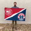 Atlanta vs Washington House Divided Flag, NBA House Divided Flag 2 Atlanta vs Washington House Divided Flag, NBA House Divided Flag