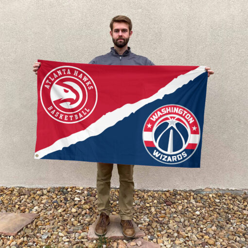 Atlanta vs Washington House Divided Flag, NBA House Divided Flag Atlanta vs Washington House Divided Flag, NBA House Divided Flag