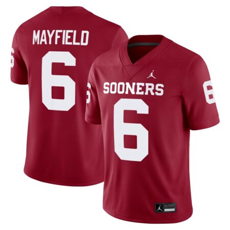 Baker Mayfield Oklahoma Sooners Jordan Brand Alumni Player Game Jersey – Crimson, Limited Replica Fan Edition
