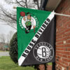 Boston vs Brooklyn House Divided Flag, NBA House Divided Flag 1 Boston vs Brooklyn House Divided Flag, NBA House Divided Flag